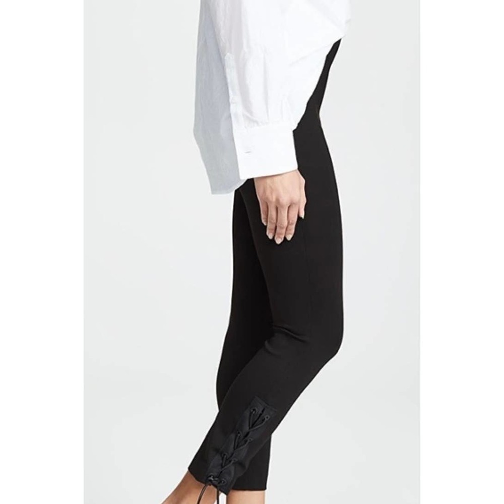 Rag & Bone Pants Simone Lace Up Black Stretch Crop Ankle Pants SZ 8 $325‍‍ - Picture 8 of 11